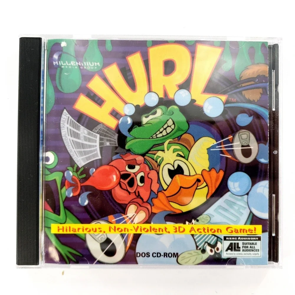 H.U.R.L. DOS PC CD-ROM 1995 Hilarious Non-Violent 3D Action Game HURL